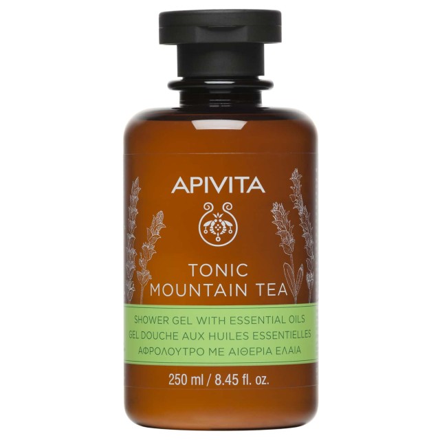 Apivita Tonic Mountain Tea Shower Gel 250ml (Αναζωογονητικό Αφρόλουτρο με Αιθέρια Έλαια)