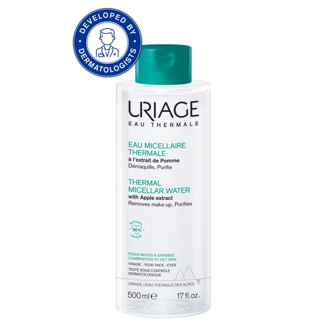 Uriage Thermal Micellar Water 500ml (Ιαματικό Νερό Καθαρισμού & Ντεμακιγιάζ Προσώπου & Ματιών για Μι