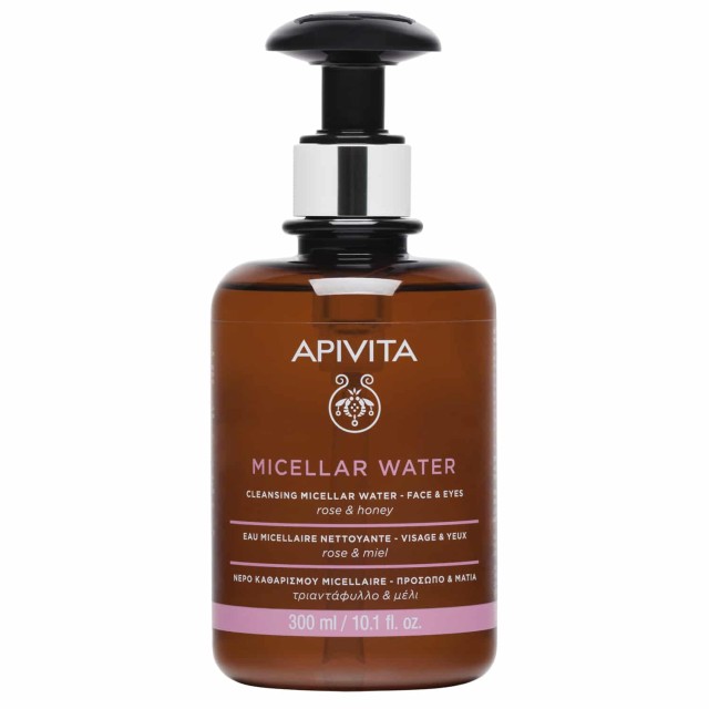 Apivita Micellar Water Face & Eyes 300ml (Νερό Καθαρισμού για Πρόσωπο & Μάτια με Τριαντάφυλλο & Μέλι