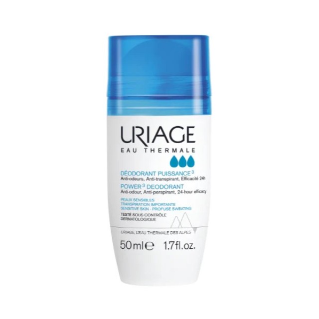 Uriage Power 3 Deodorant Roll On 50ml (Αντιιδρωτικό Αποσμητικό σε Roll On Μορφή)