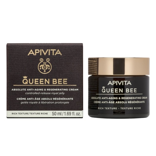 Apivita Queen Bee Absolute Anti-Aging & Regenerating Rich Cream 50ml (Κρέμα Απόλυτης Αντιγήρανσης & 