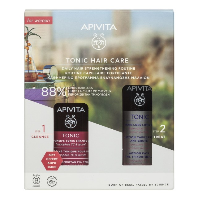 Apivita SET Tonic Hair Lotion 150ml & ΔΩΡΟ Womens Tonic Shampoo 250ml (Πρόγραμμα Ενδυνάμωσης Μαλλιών για Γυναίκες)