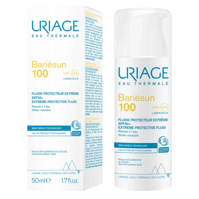 Uriage Bariesun 100 Extreme Protective Fluid SPF50+ 50ml (Αντηλιακό Πρόσωπου Πολύ Υψηλής Προστασίας για Ευαίσθητες & Δυσανεκτικές Επιδερμίδες)