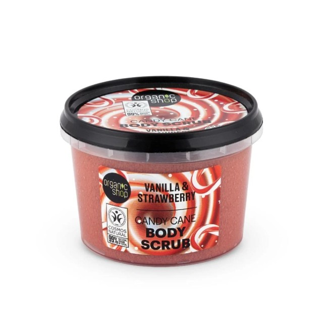 Natura Siberica Organic Shop Body Scrub Candy Cane Vanilla & Strawberry 250ml