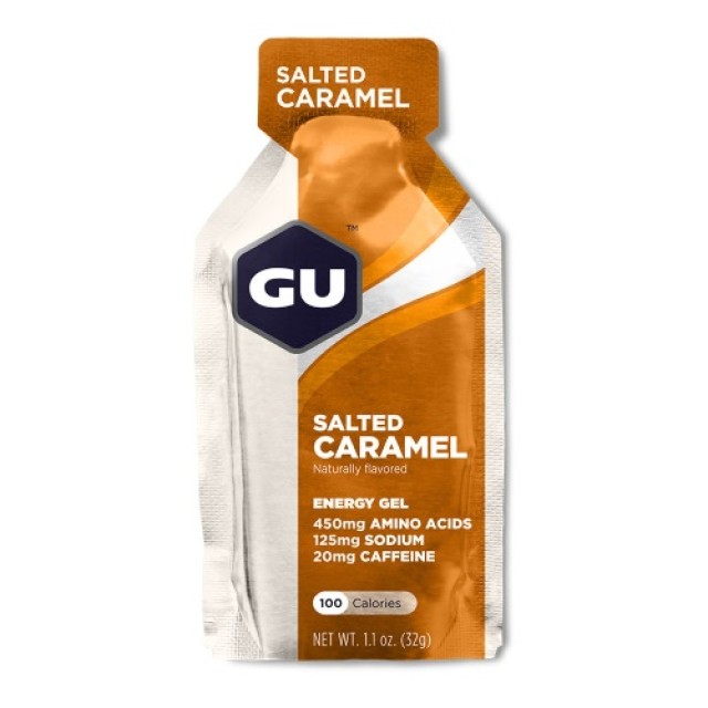 GU Energy Gel Salted Caramel 32gr (Ενεργειακό Τζέλ Υδατανθράκων με Καφεΐνη)