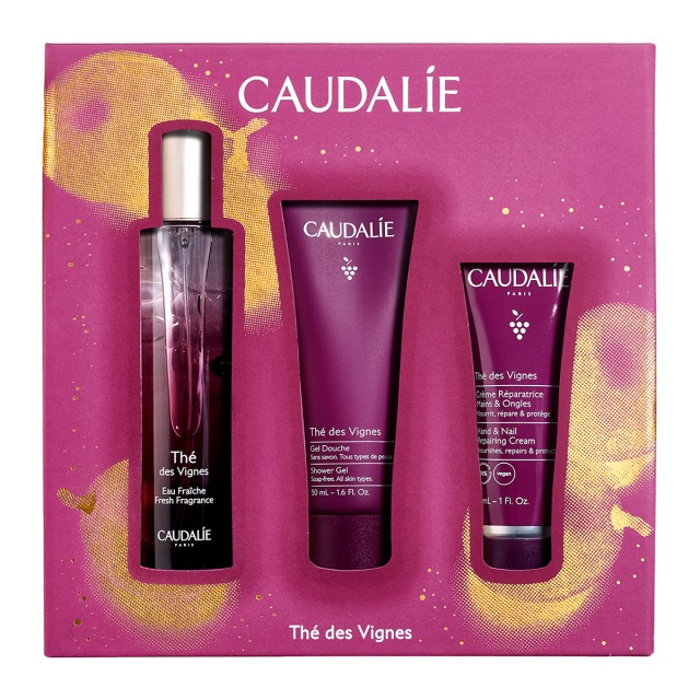 Caudalie Xmas SET Thé des Vignes Fresh Fragrance (ΣΕΤ Περιποίησης Σώματος με Άρωμα, Αφρόλουτρο & Κρέμα Χεριών)