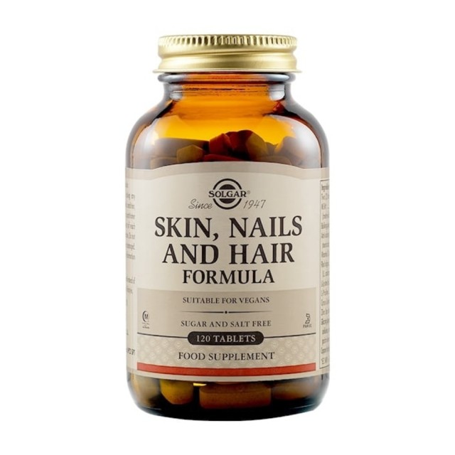 Solgar Skin Nails And Hair Formula 120tabs (Συμπλήρωμα Διατροφής για Υγιή Δέρμα, Νύχια & Μαλλιά)