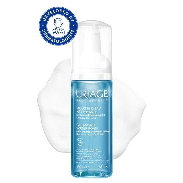 Uriage Cleansing Water Foam 150ml (Αφρός Καθαρισμού & Ντεμακιγιάζ για Πρόσωπο & Μάτια)