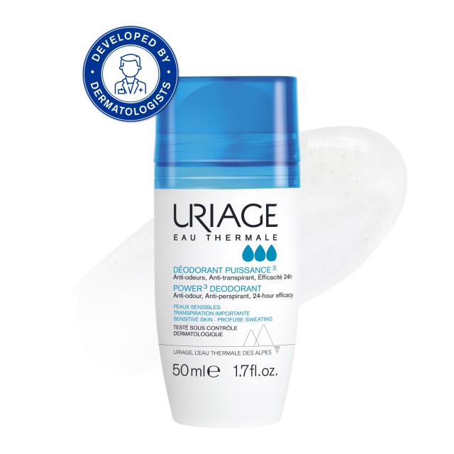 Uriage Power 3 Deodorant Roll On 50ml (Αντιιδρωτικό Αποσμητικό)