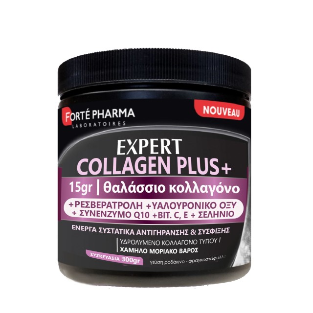 Forte Pharma Expert Collagen Plus+ 300gr (Συμπλήρωμα Διατροφής με Κολλαγόνο & Υαλουρονικό Οξύ Κατά της Κυτταρικής Γήρανσης)