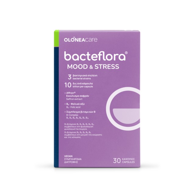 OLONEA Bacteflora Mood & Stress 30caps (Συμπλήρωμα Διατροφής την Υποστήριξη της Συναισθηματικής Ισορροπίας)