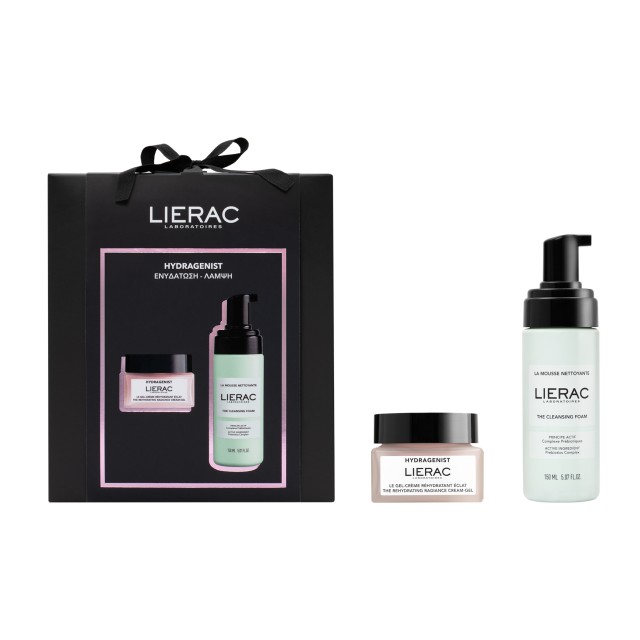 Lierac Xmas SET Hydragenist The Rehydrating Radiance Cream-Gel 50ml & The Cleansing Foam 150ml (ΣΕΤ με Κρέμα Προσώπου για Ενυδάτωση & Λάμψη για Κανονική/Μικτή Επιδερμίδα & Αφρό Καθαρισμού Προσώπου)