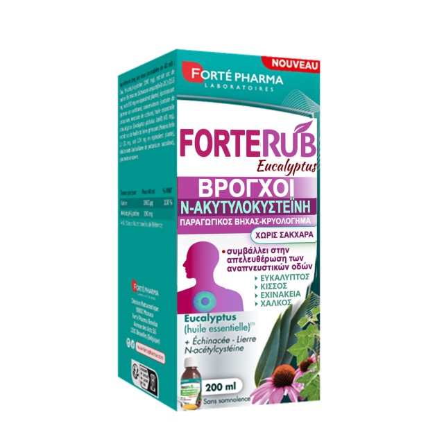 Forte Pharma Forte Rub Eucalyptus Syrup 200ml (Σιρόπι για Κρυολόγημα & Παραγωγικό Βήχα)