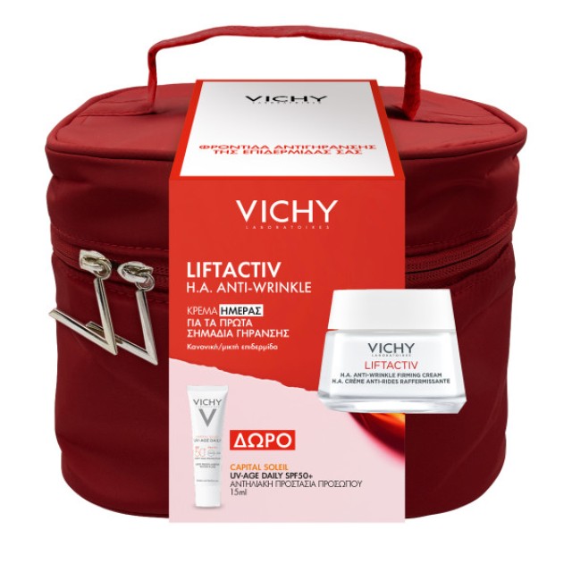 Vichy SET Liftactiv H.A.Anti-Wrinkle Firming Cream 50ml & GIFT Capital Soleil UV-Age Daily 15ml