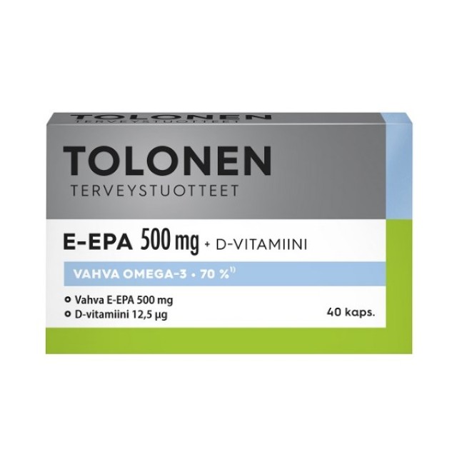 Dr Tolonens E-Epa 500mg 40caps (Συμπλήρωμα Διατροφής με Ωμέγα 3 γαι την Ομαλή Λειτουργία του Καρδιαγγειακού Συστήματος)
