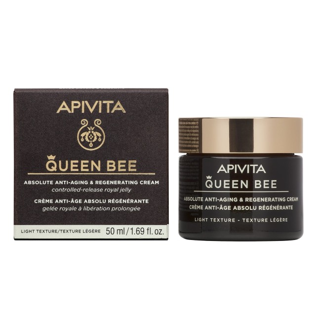 Apivita Queen Bee Absolute Anti-Aging & Regenerating Light Cream 50ml (Κρέμα Απόλυτης Αντιγήρανσης &