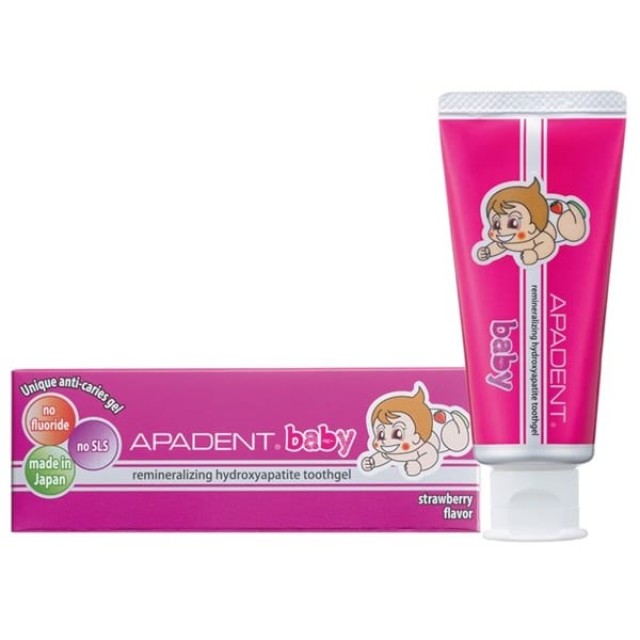 Apadent Baby Toothpaste 60gr (Οδοντόκρεμα με Γεύση Φράουλα για Βρέφη και Παιδιά 0-3 Ετών)