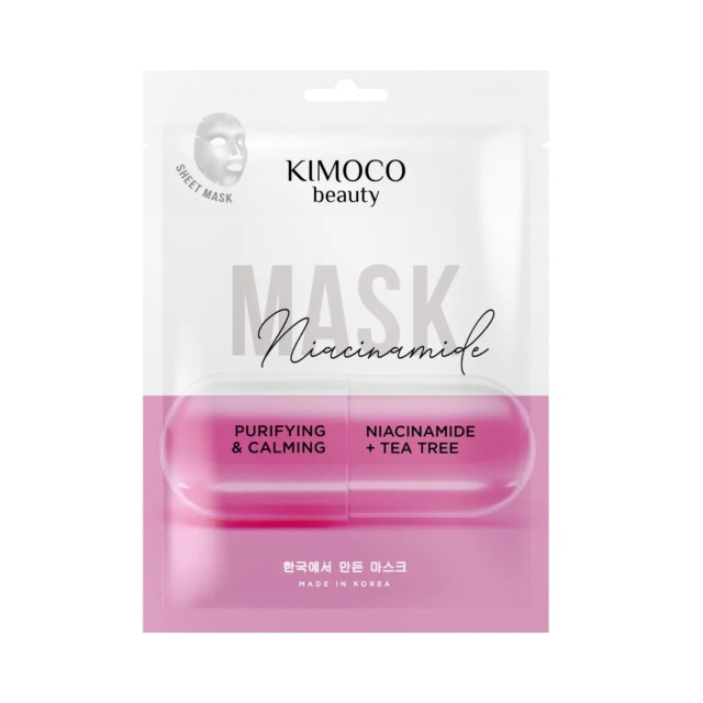 Kimoco Beauty Purifying & Calming Face Sheet Mask with Niacinamide & Tea Tree Extract 23ml