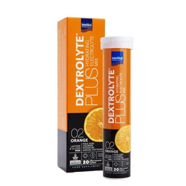 Intermed Dextrolyte Plus Hydrating Electrolyte Mix Orange 20 effervescent tabs