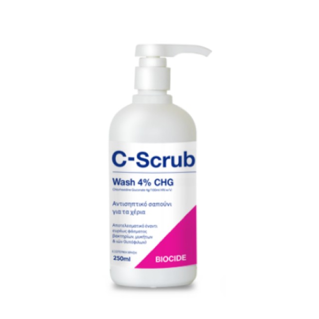 C-Scrub Wash 4% CHG 250ml (Αντισηπτικό Σαπούνι Χεριών)