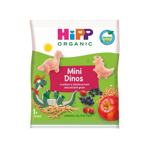 Hipp Mini Dinos 30gr (Σνακ Δημητριακών σε Σχήμα Δεινοσαυράκι για Παιδιά 1 Έτους+)
