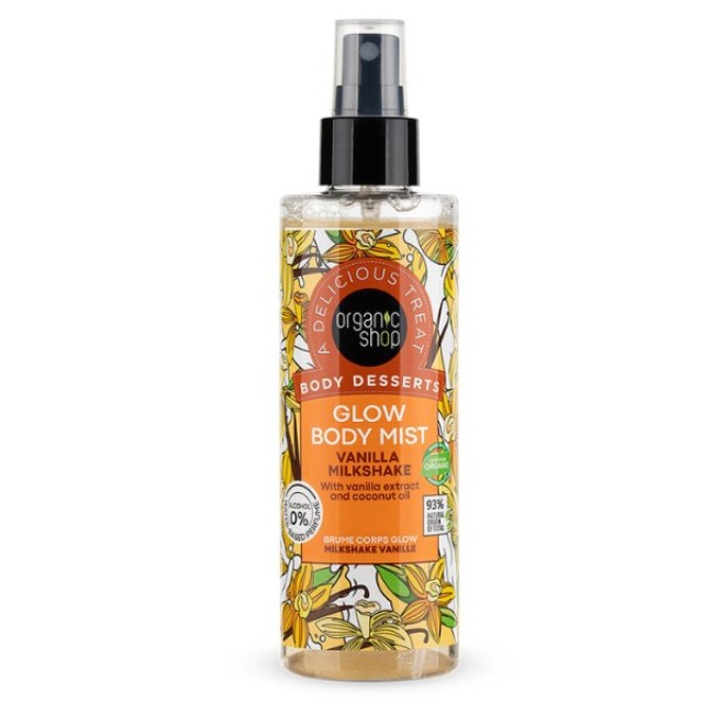 Natura Siberica Organic Shop Body Desserts Vanilla Milkshake Glow Body Mist 200ml (Σπρέι Σώματος για Λάμψη με Άρωμα Βανίλιας)