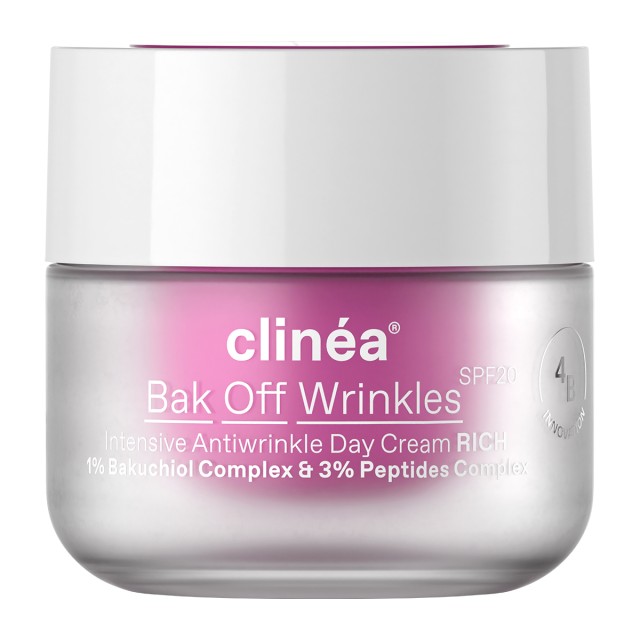 Clinea Bak off Wrinkles Rich Cream SPF20 50ml (Κρέμα Ημέρας Εντατικής Αντιγήρανσης Πλούσιας Υφής)