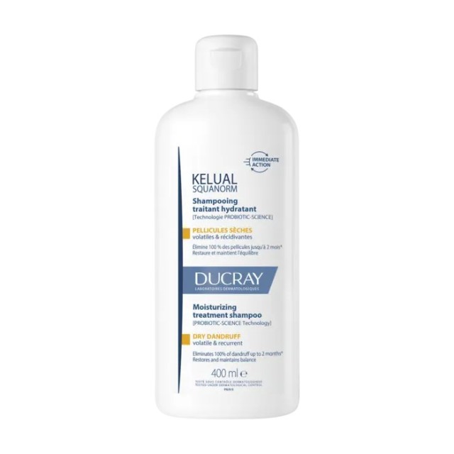 Ducray Kelual Squanorm Dry Dandruff Shampoo 400ml (Ρυθμιστικό Σαμπουάν Θεραπείας για Ξηρή Πιτυρίδα)