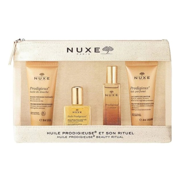 Nuxe SET Huile Prodigieuse Beauty Ritual (ΣΕΤ Περιποίησης Σώματος με Αφρόλουτρο, Ξηρό Λάδι, Άρωμα & Γαλάκτωμα Σώματος)